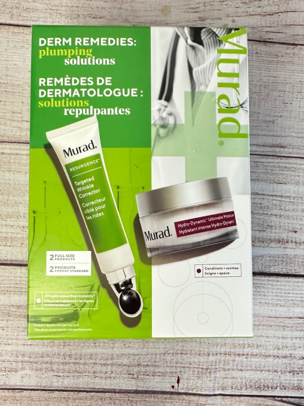 Murad Derm Remedies Plumping Solutions Skin Care Set Full Size Wrinkles, 2pc